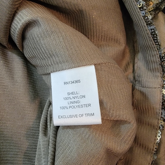 SIGRIN OLSEN Signature  Gold Metallic All Iver Sequin Top Sz L Blink Cocktail - Picture 10 of 12